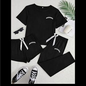 Comfortable Set 🪢 Black, 3 Piece Woman’s Size XS WEEKEND PJ/Chill Outfit